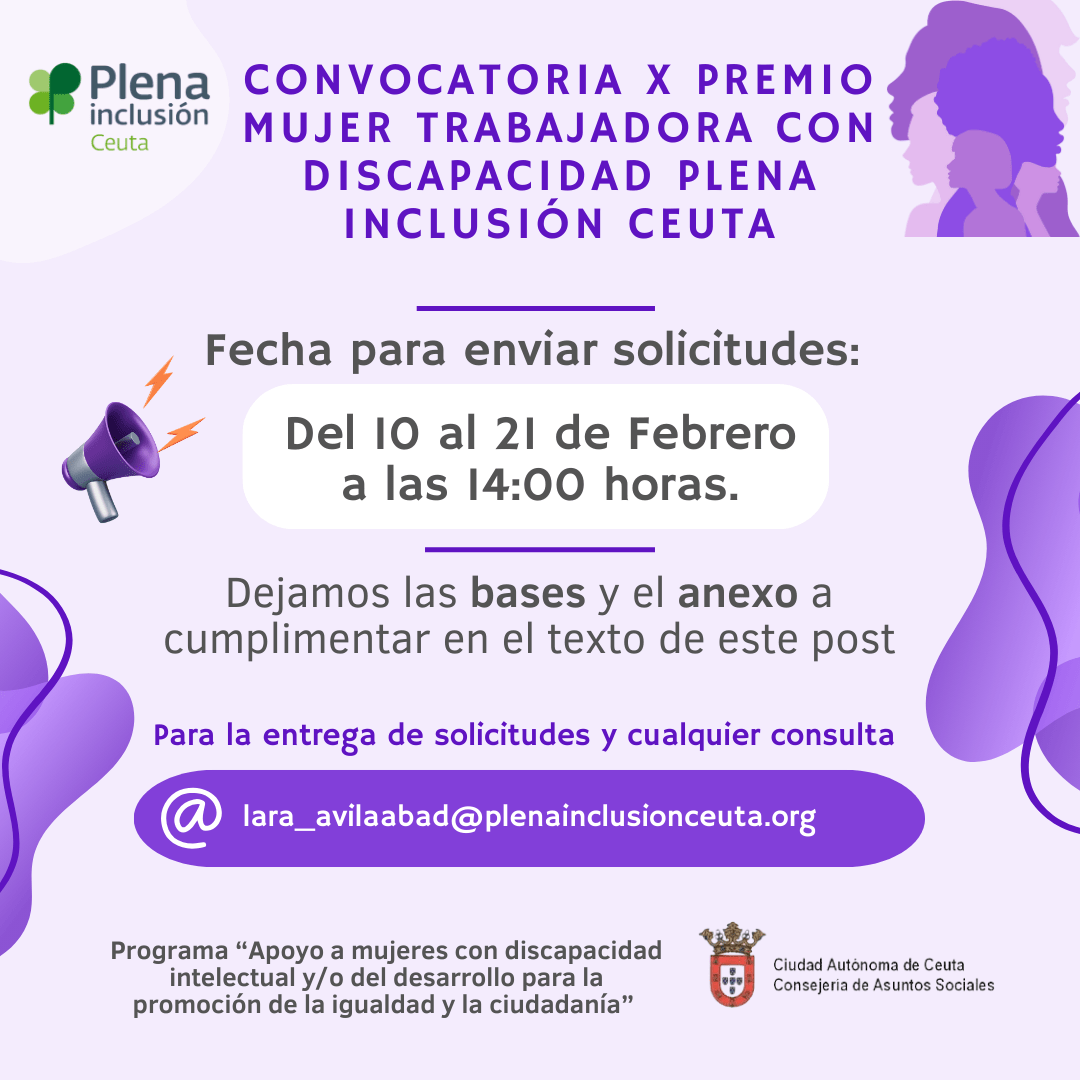 Convocatoria-X-PREMIO-MUJER-TRABAJADORA-CON-DISCAPACIDAD-PLENA-INCLUSION-CEUTA